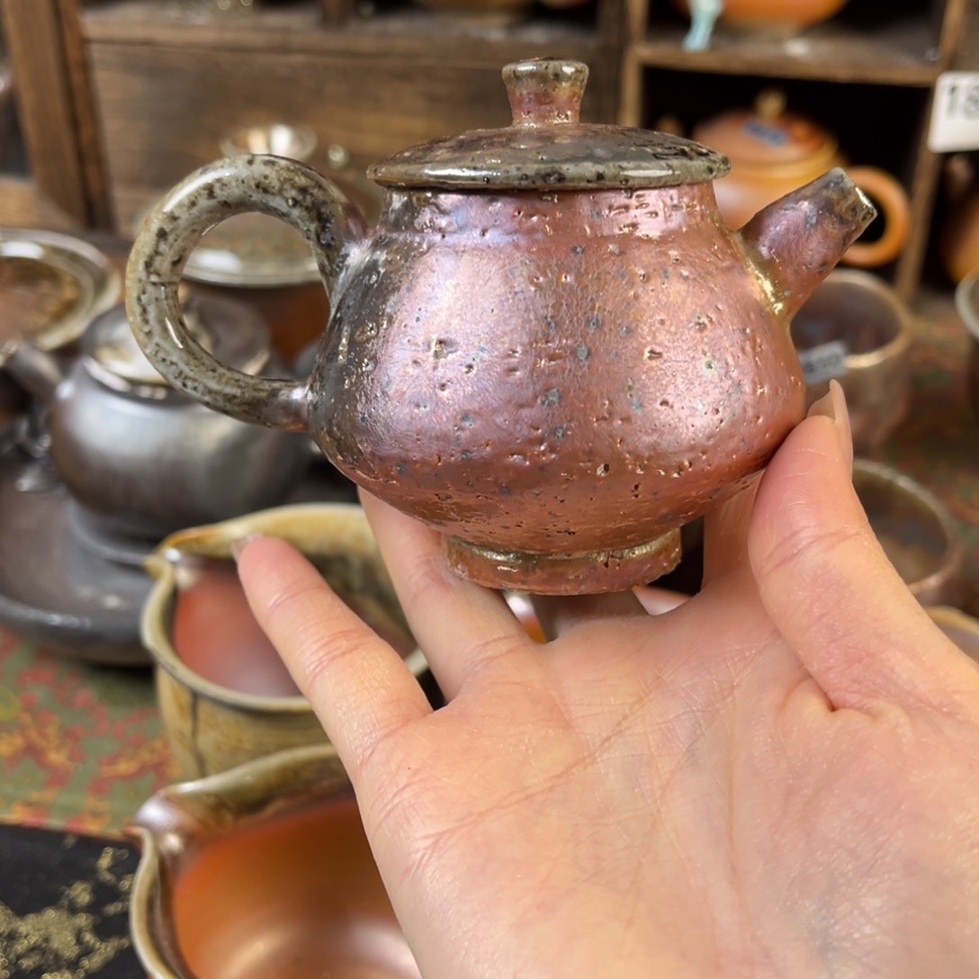 杯柴烧茶器粗陶壶