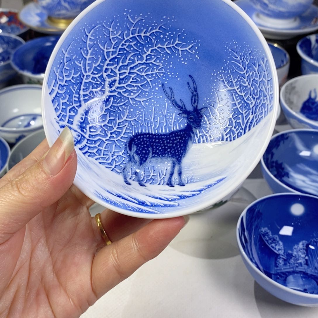 杯青花梅花鹿主人杯杯