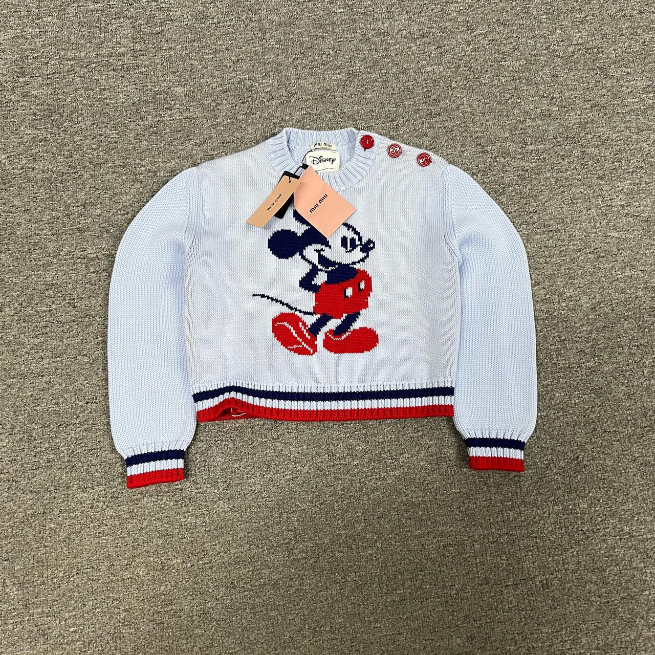 未使用 AMIPARIS miumiu 缪缪迪士尼联名款 针织毛衣带吊牌 36码