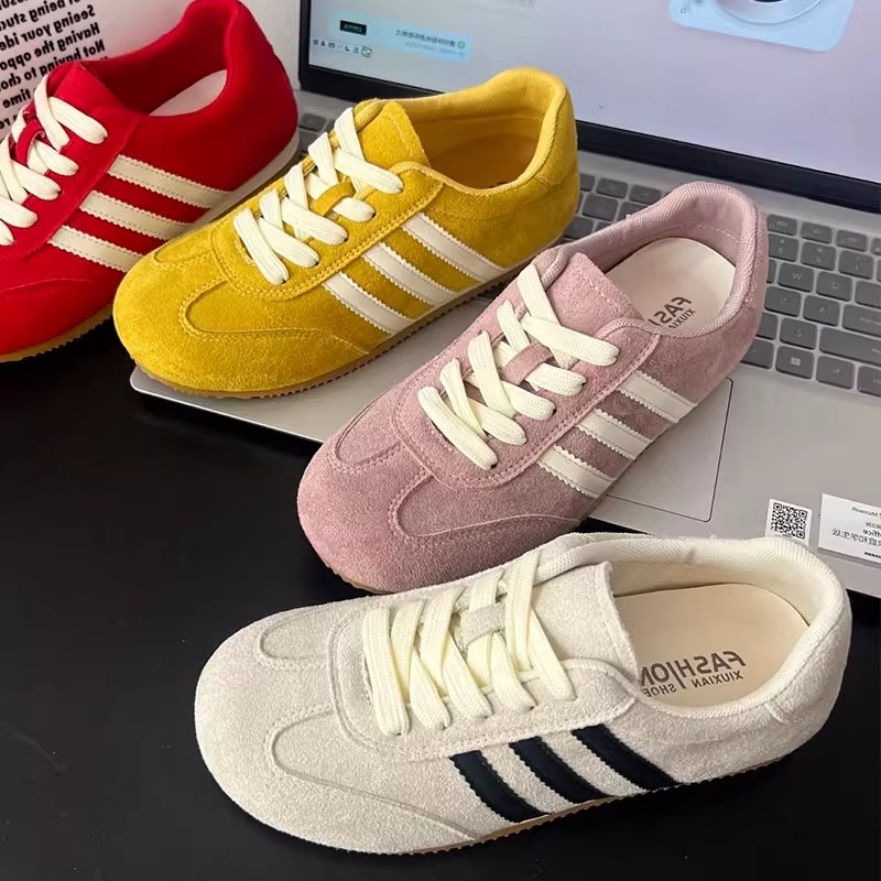 复古德训鞋女鞋2025年新款平底阿甘运动鞋轻便休闲软底单鞋