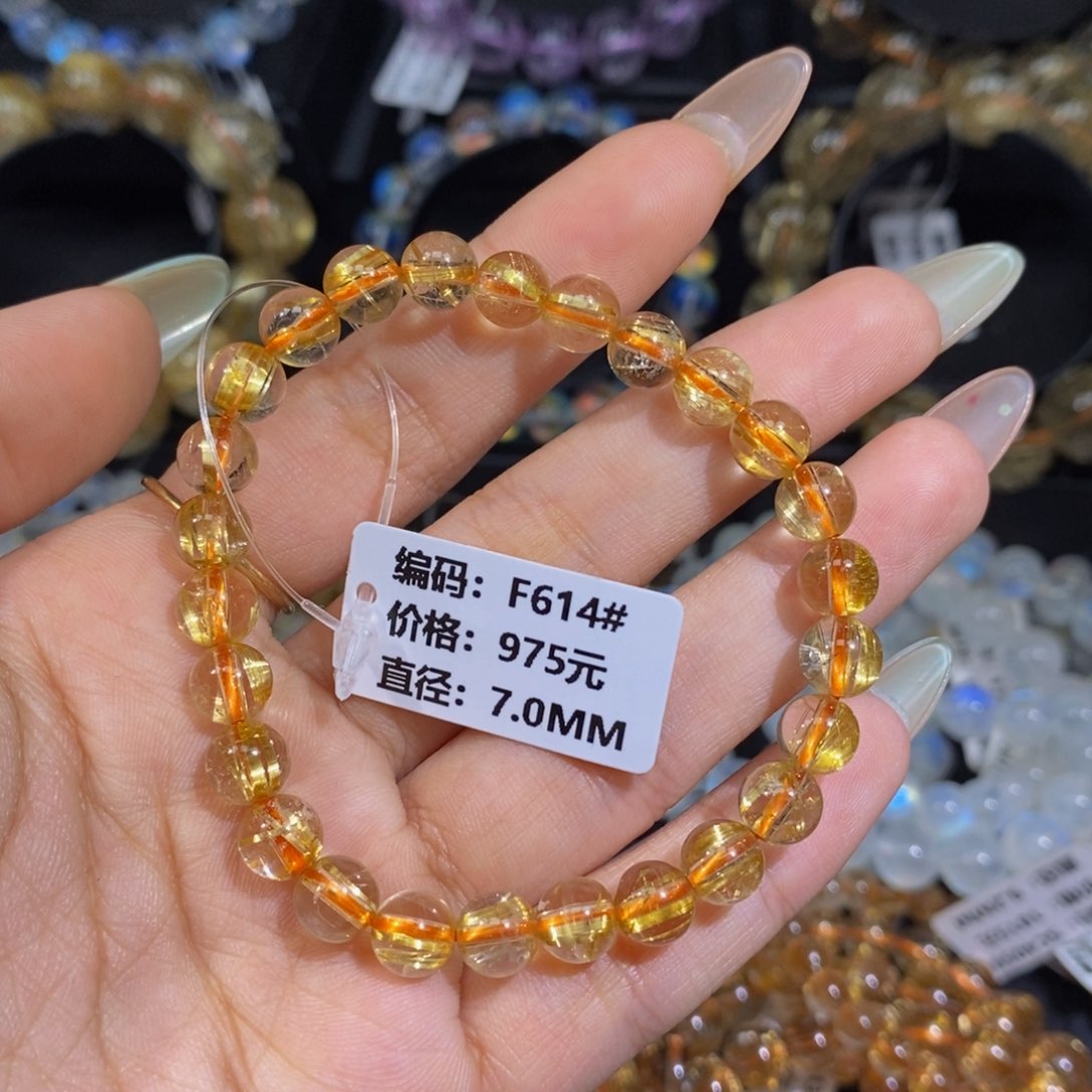 发晶手链未镶嵌ꩵ**包F614#7mm