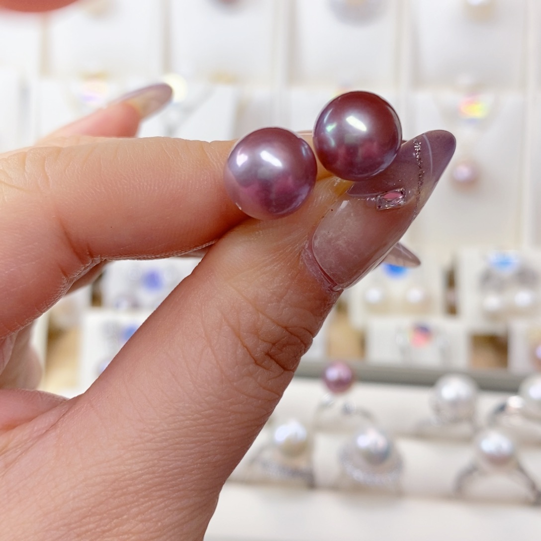 淡水珍珠耳饰银S925镶嵌