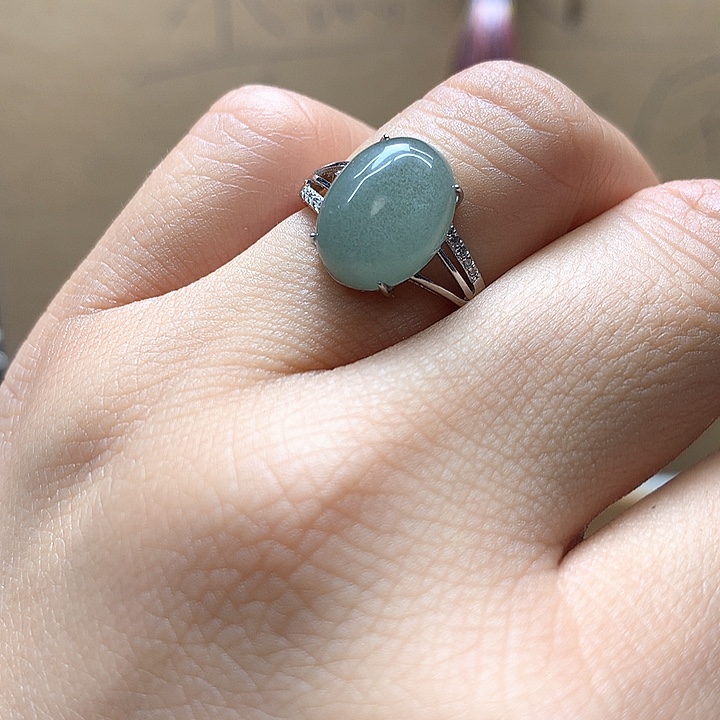 水晶水晶戒指银S925镶嵌