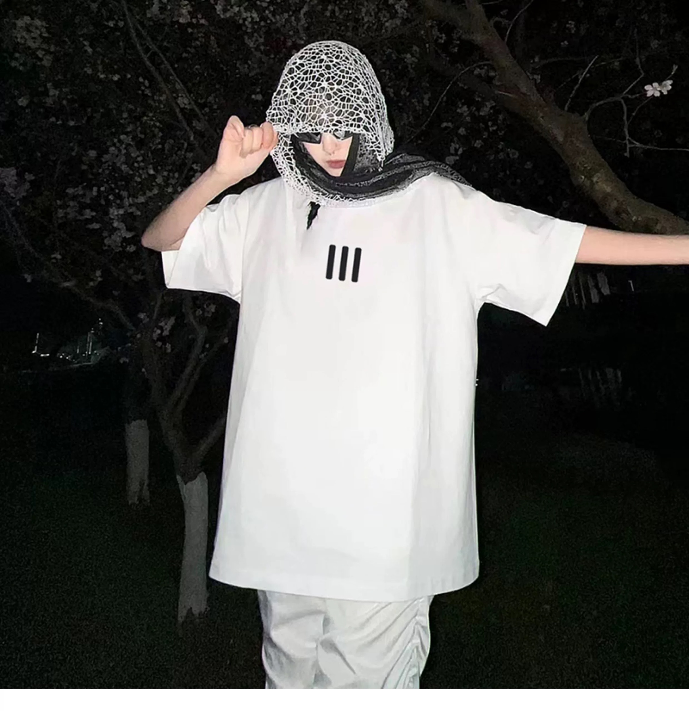 FOG潮牌联名三条杠植绒印花纯棉圆领美式落肩宽松短袖T恤男女同款