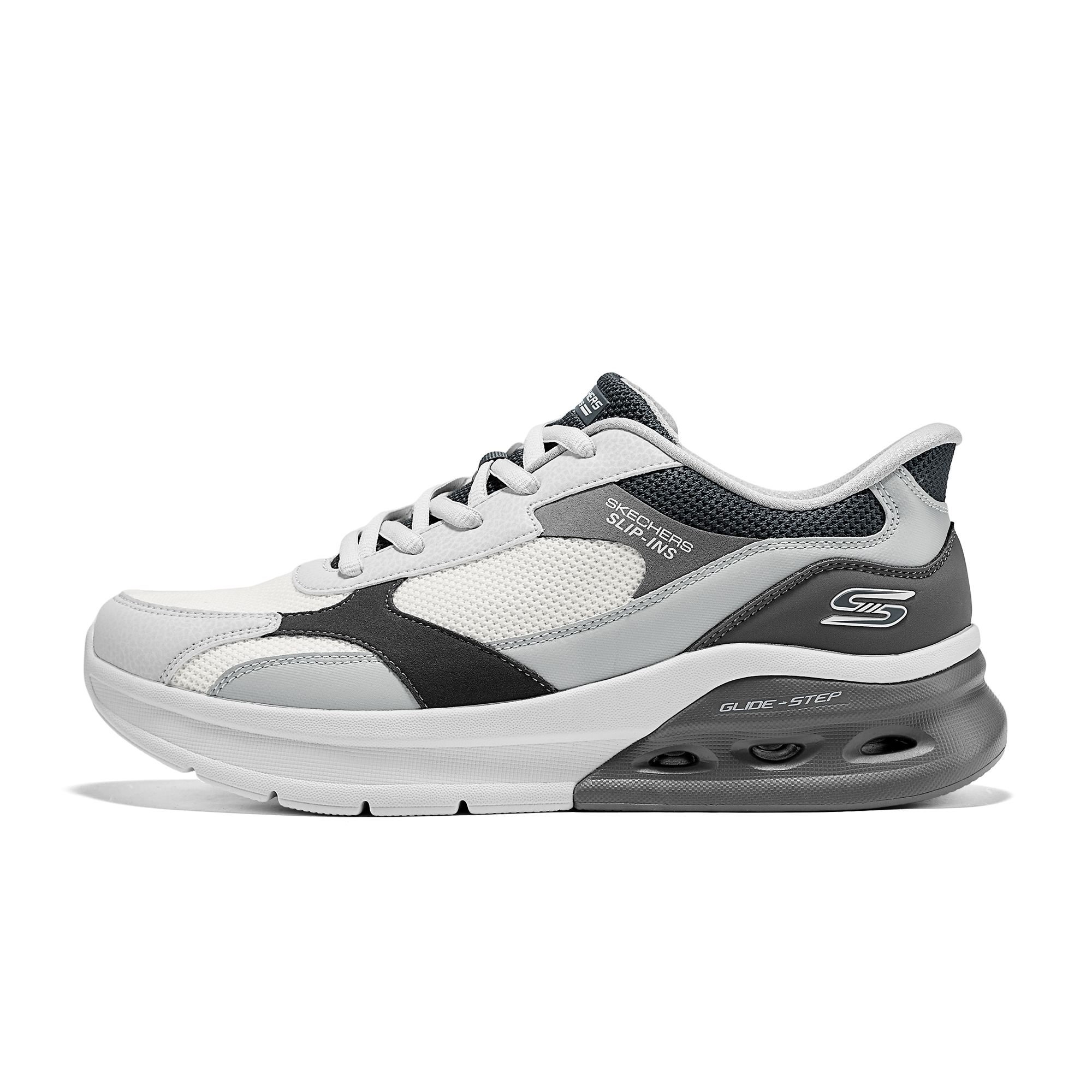 Skechers斯凯奇闪穿撞色运动鞋男2026新款轻质缓震时尚潮流休闲鞋