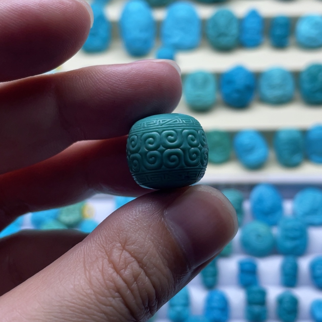 未镶嵌绿松石珠宝奇石卡17-15