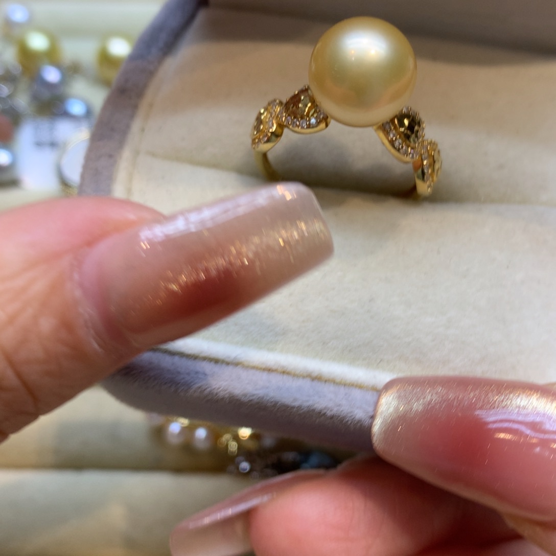 银S925镶嵌戒指海水珍珠