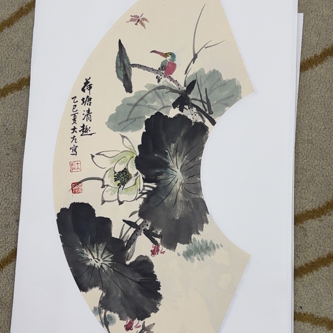 国画国画扇面花鸟画作品