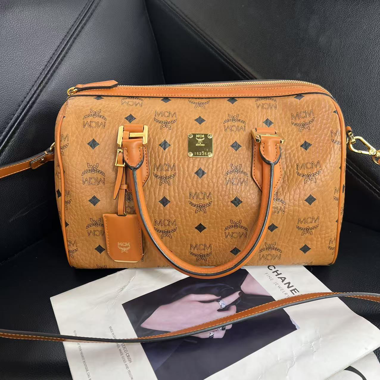 95新 MCM 捐金沉珠/波士顿单肩