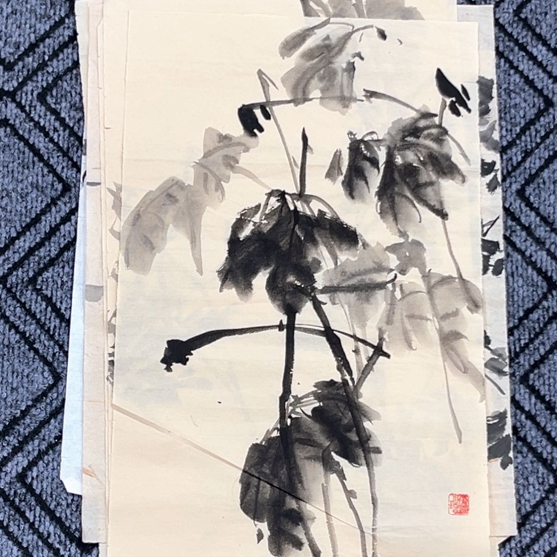 国画吴红老师小精品花鸟微瑕作品旭