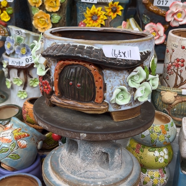 紫砂花盆粗陶材质多肉花盆