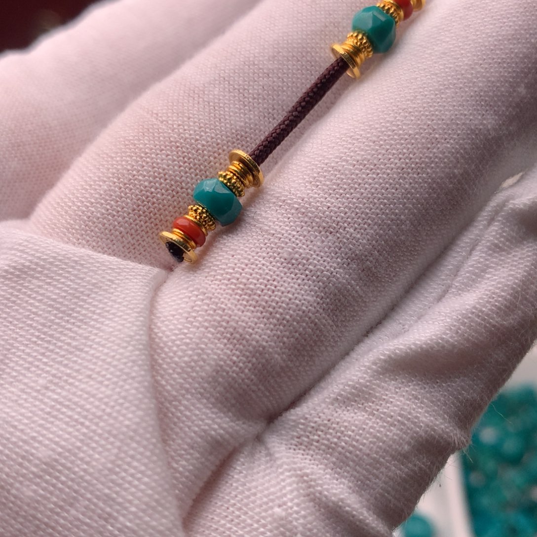 绿松石18K金镶嵌配饰