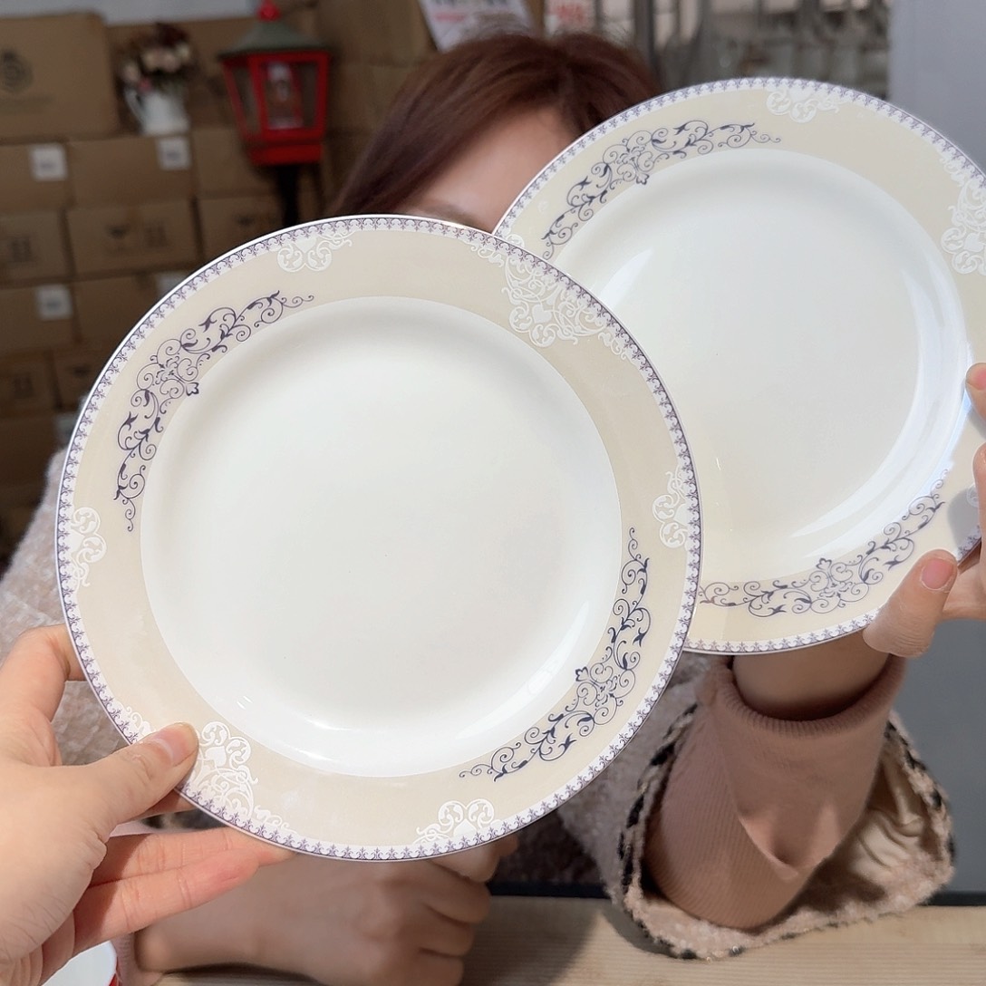 骨瓷7.5英寸平盘19cm一2个外贸尾单