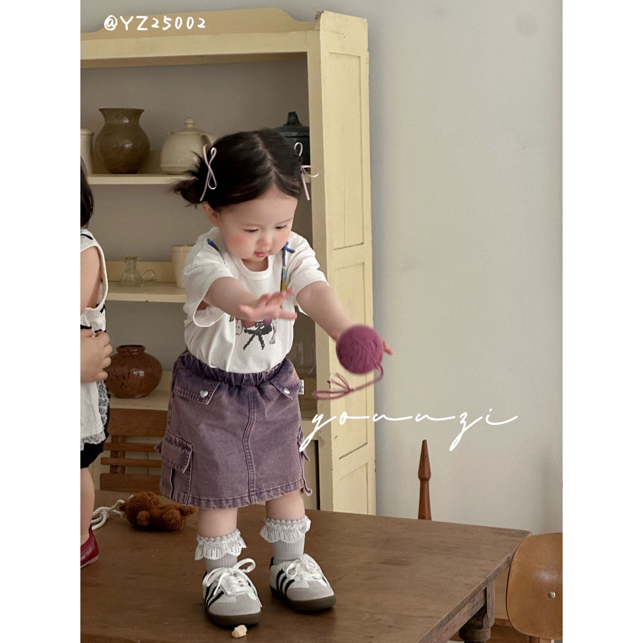 【NO退NO换】欢宝4店-右子-2025夏-编码0090-YZ25002-工装牛仔短裙