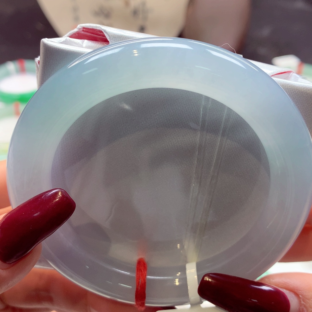 翡翠手镯未镶嵌圆条8号66