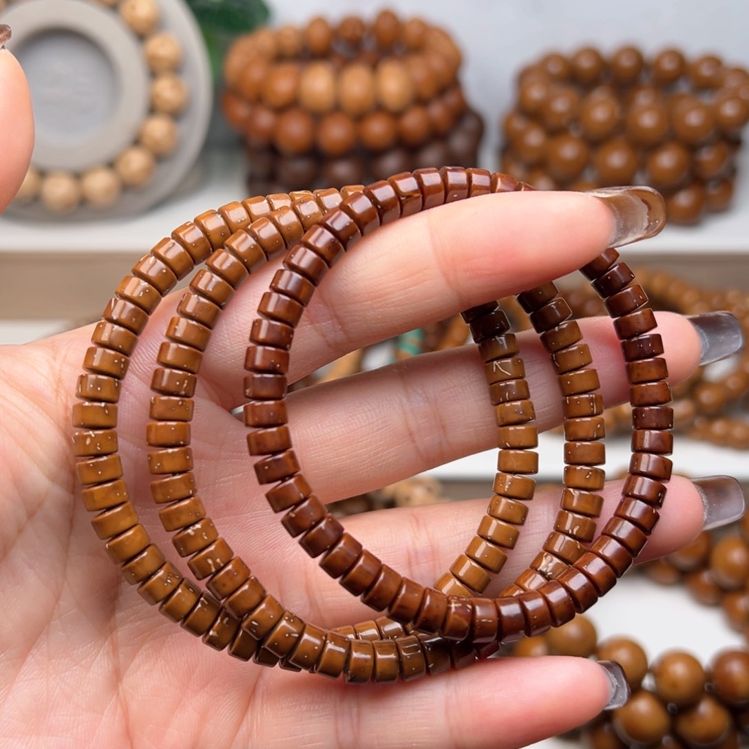 紫金鼠手串6x3.5纯肉实心药片