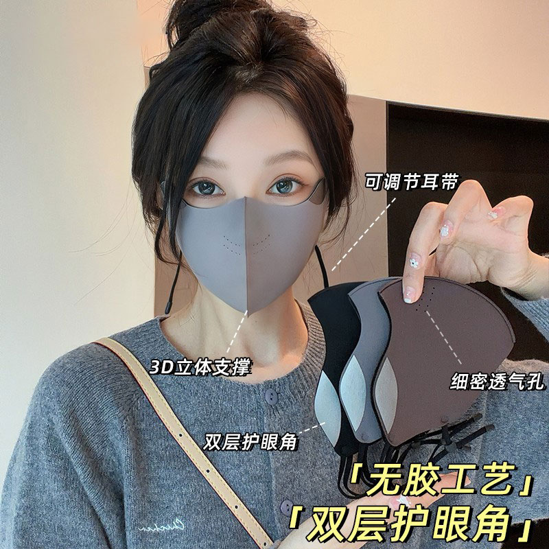 新款保暖口罩女秋冬防寒高颜值立体加高护眼角骑行防风面罩百搭女