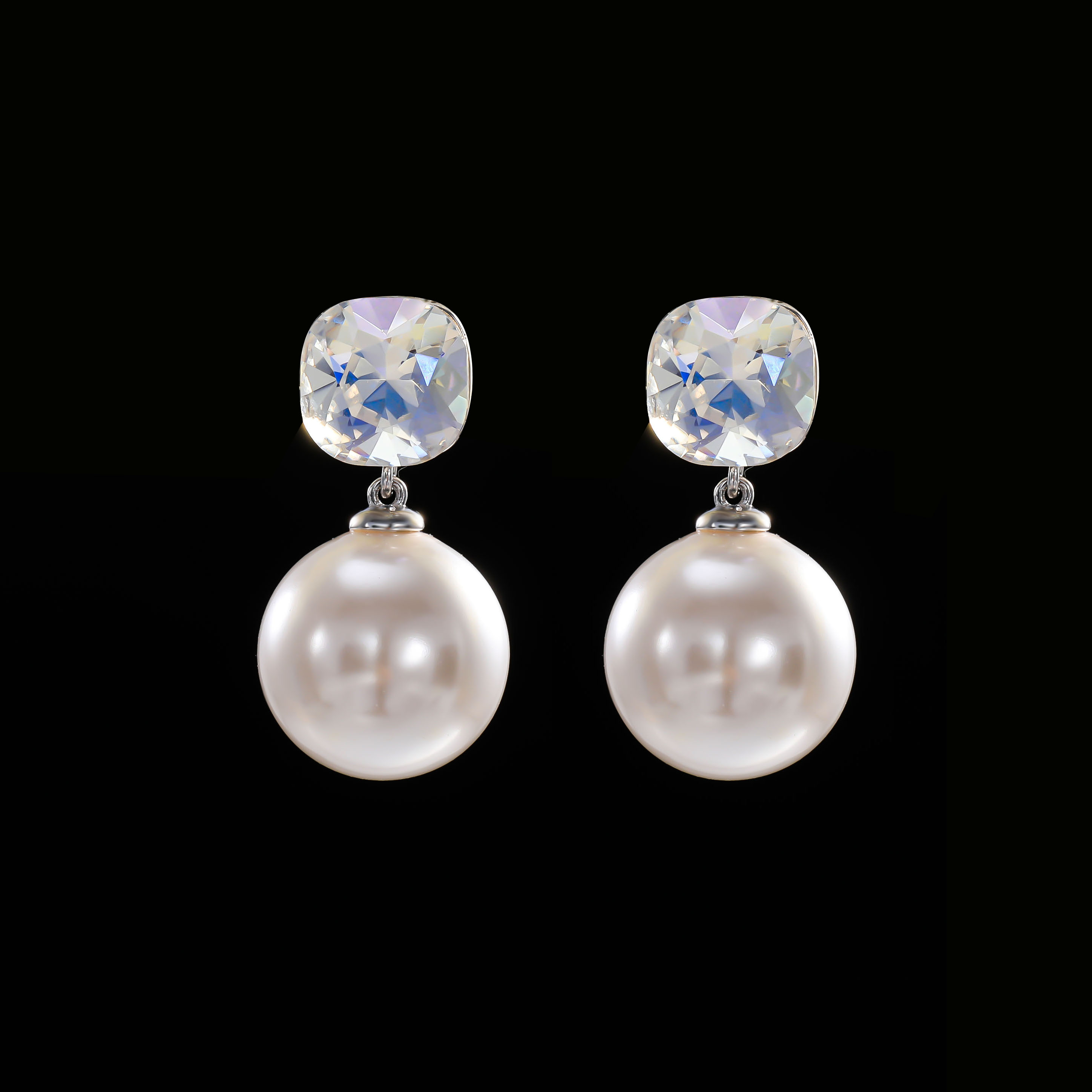 925银耳饰  ——木木（M572）纯银肥正方耳饰珠珠12毫米