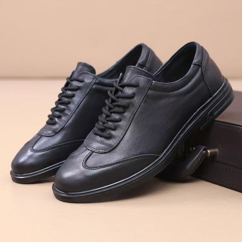 男皮鞋压花皮轻便耐磨英伦风休闲皮鞋春秋男士百搭