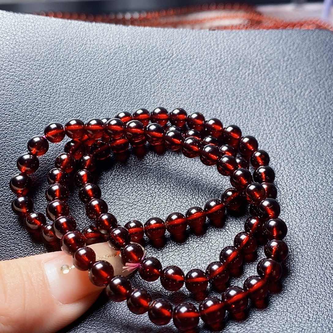 石榴石手链未镶嵌6.0 3圈毕业级