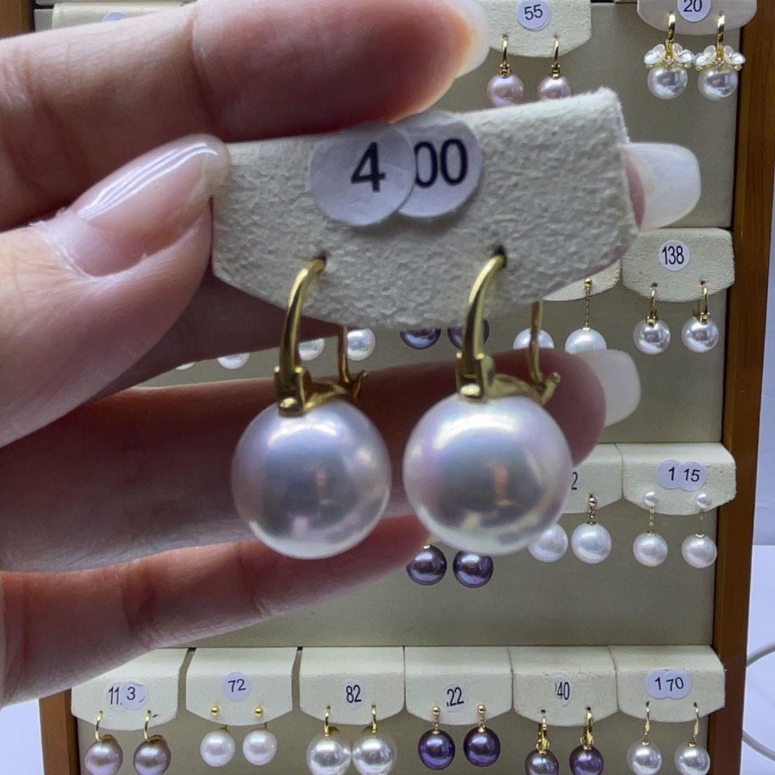 淡水珍珠耳饰银S925镶嵌