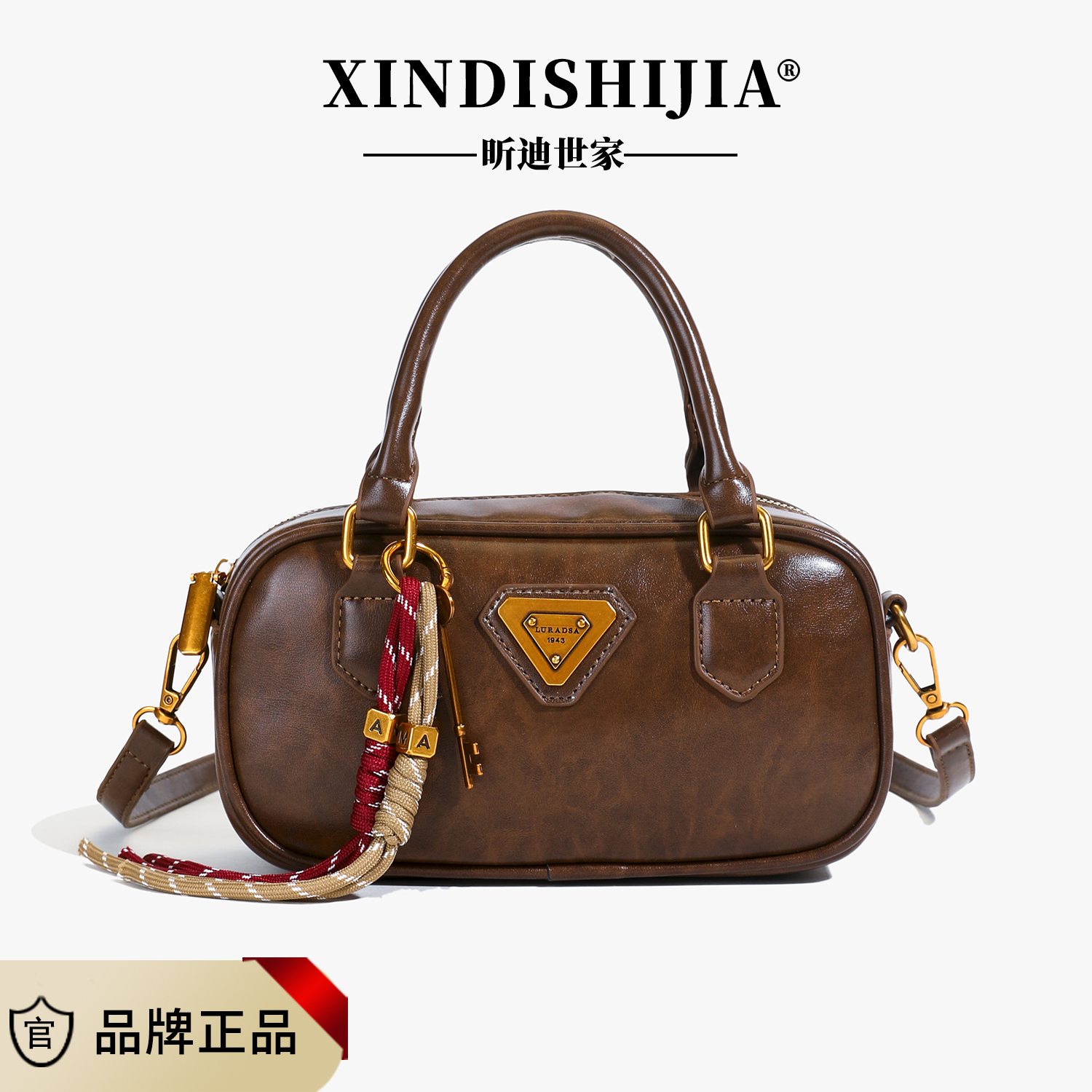 复古保龄球包2025爆款小众百搭洋气手提包包高级感简约单肩斜挎包