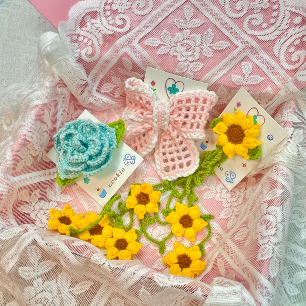 【盲盒】重工精致发卡头饰礼盒纯手工钩织发夹 生日礼物礼品伴手礼