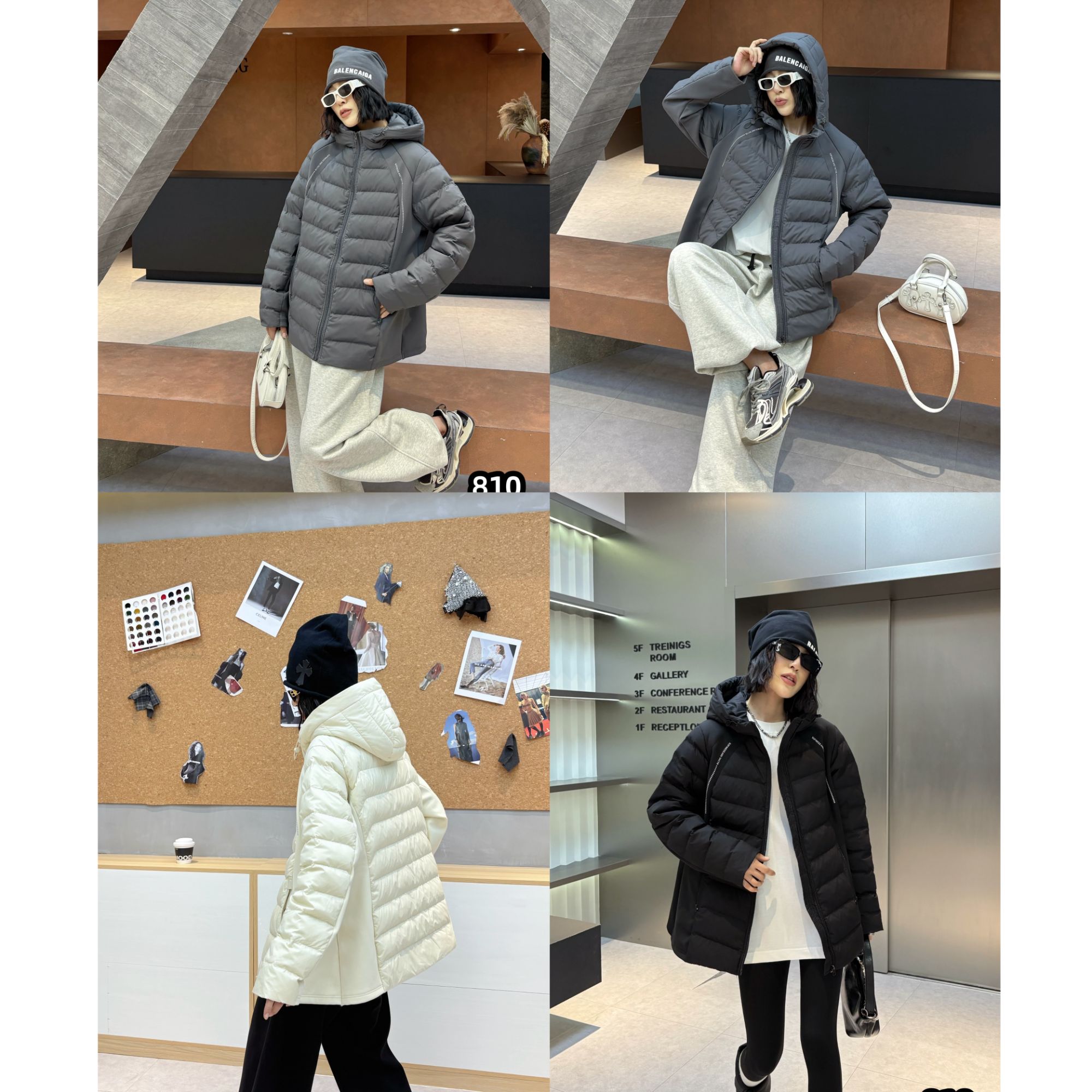 2025冬季新款拼接印字母特体大码棉服胖MM810