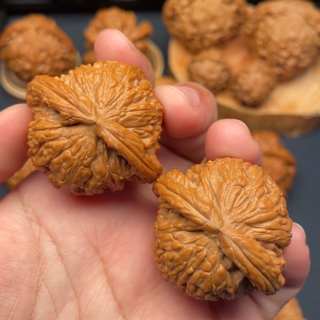 文玩核桃把件全品无修42角白