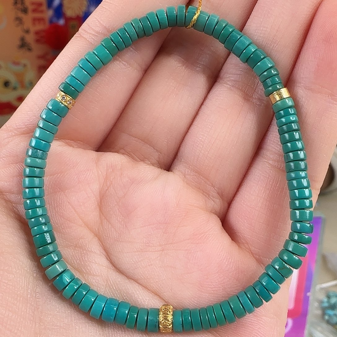 绿松石18K金镶嵌珠宝奇石