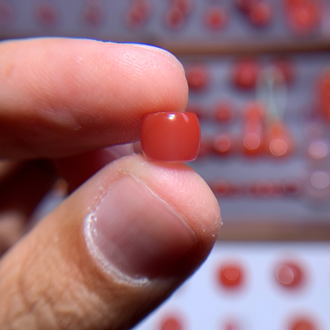 南红玛瑙直切7×6未镶嵌微纹