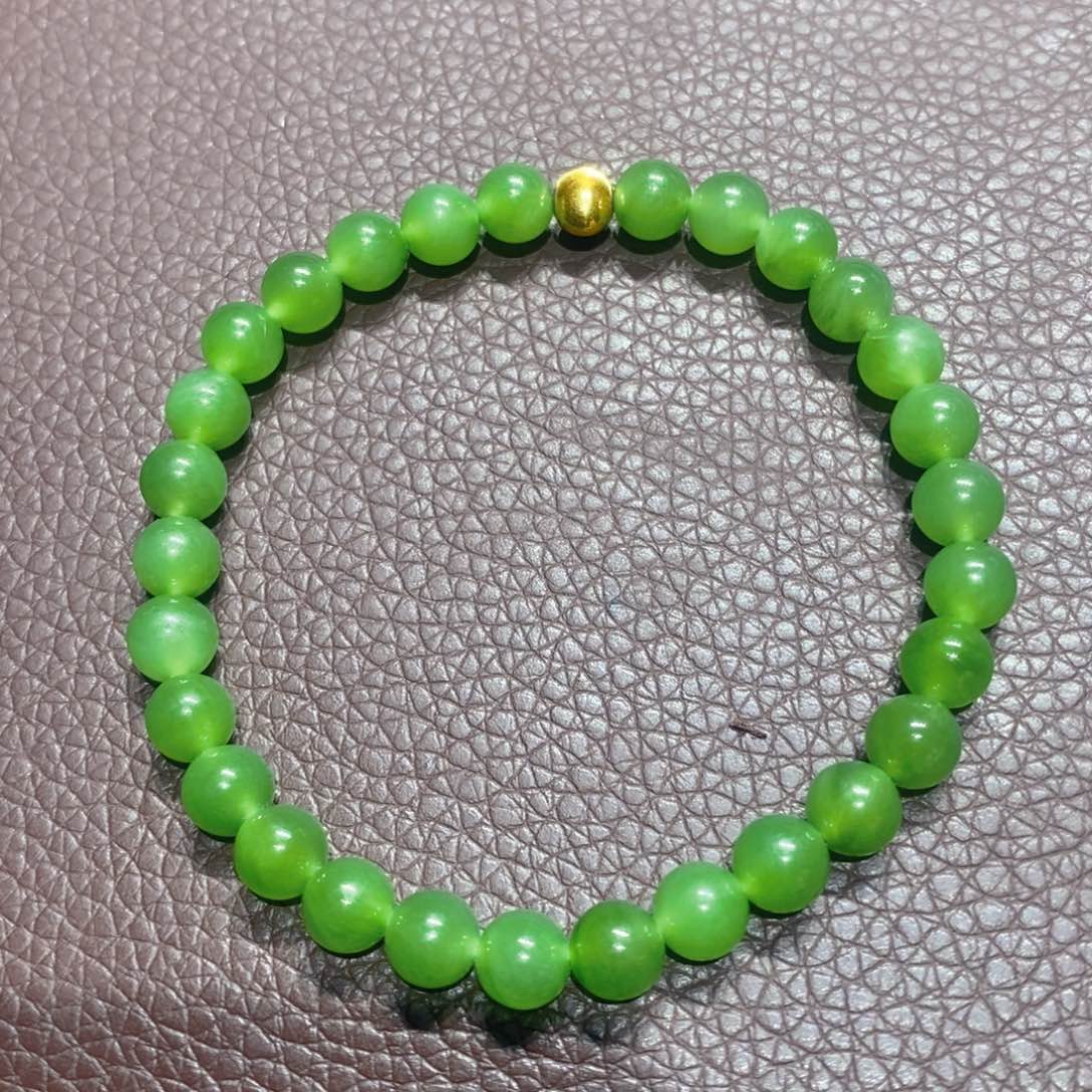 和田玉（碧玉）颈饰18K金镶嵌