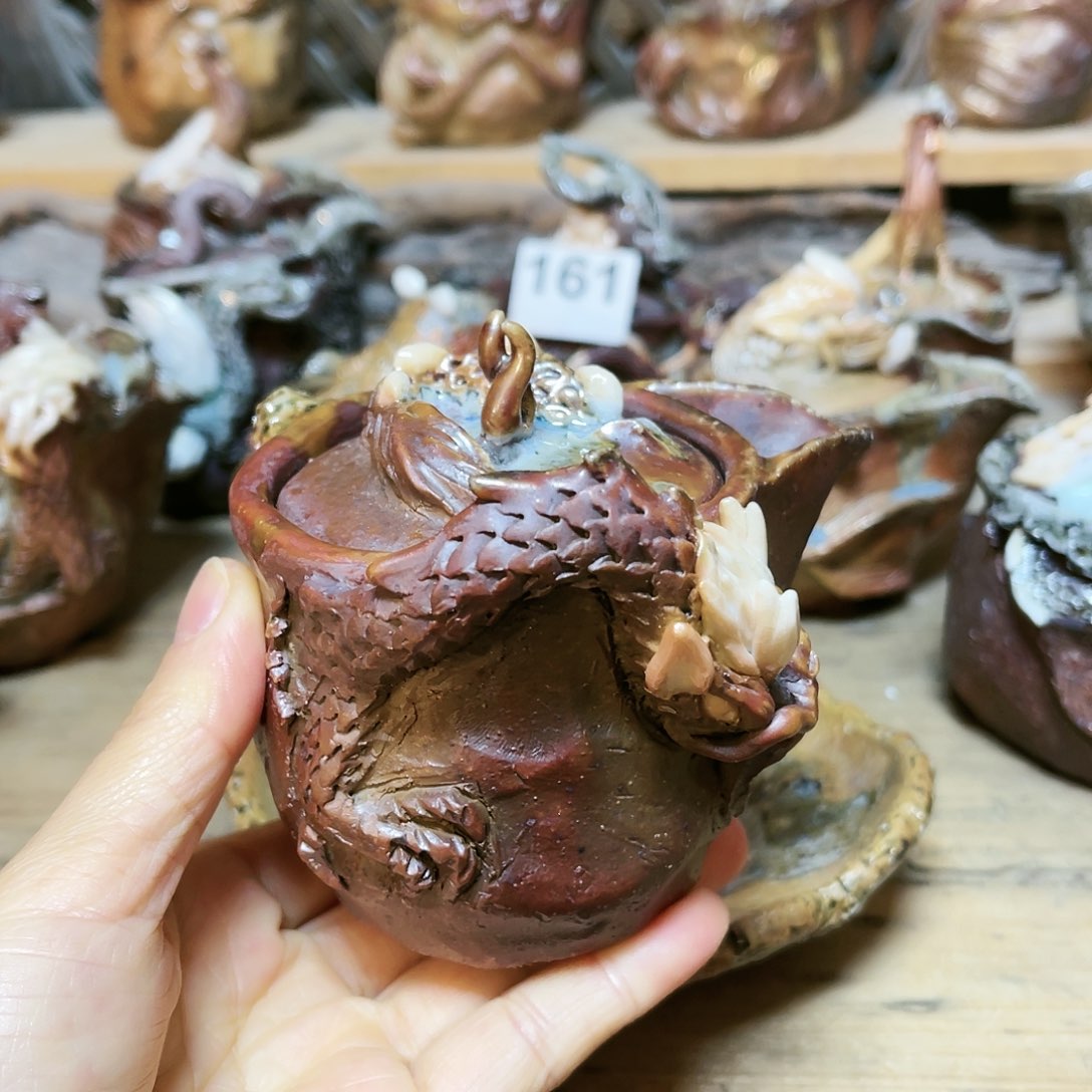 杯柴烧粗陶手捏宝瓶特价