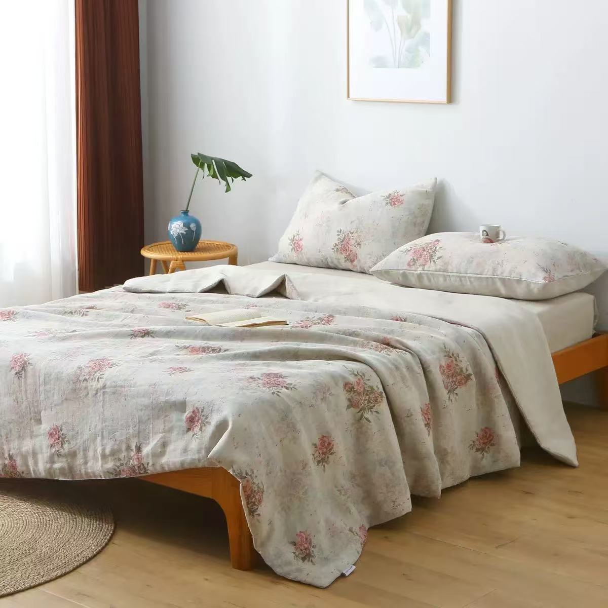 木汀家-花令时 纯汉麻双雨露麻数码印花空调被夏凉被夏季薄被子