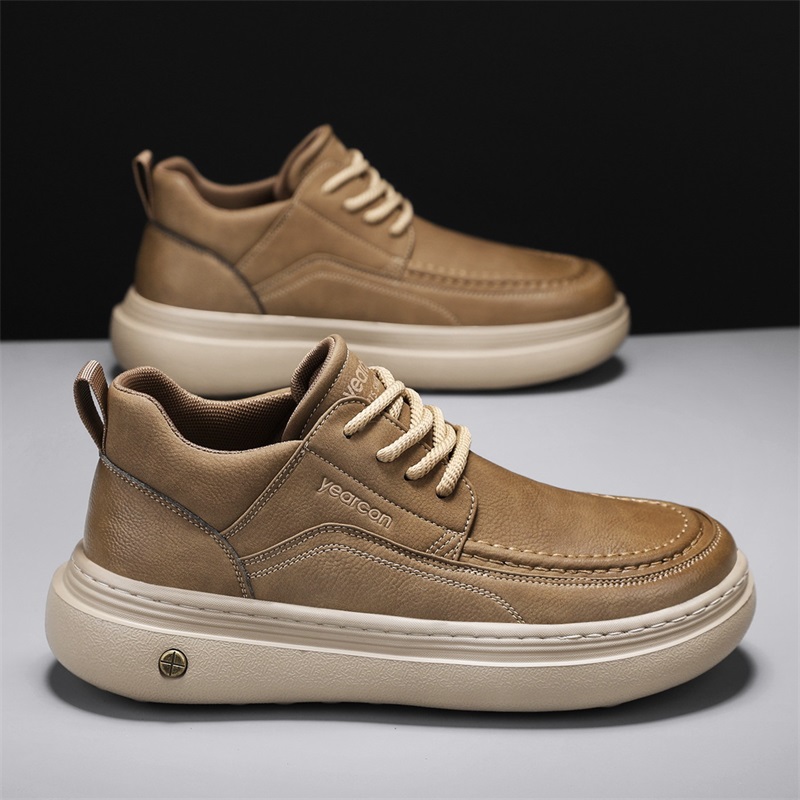 意尔康2025秋冬款保暖男鞋厚底增高低帮时尚潮流休闲运动板鞋男士