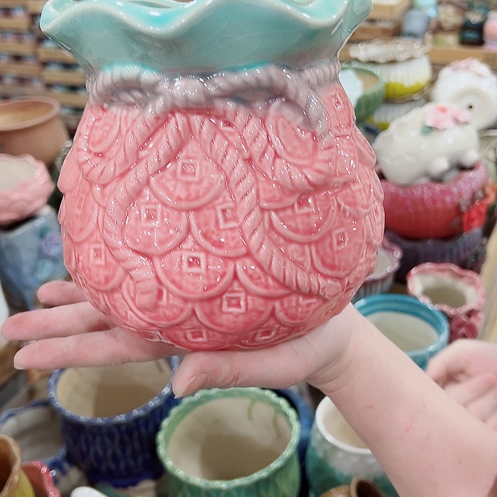 有孔，凑单福利满10元发货陶瓷多肉花盆！