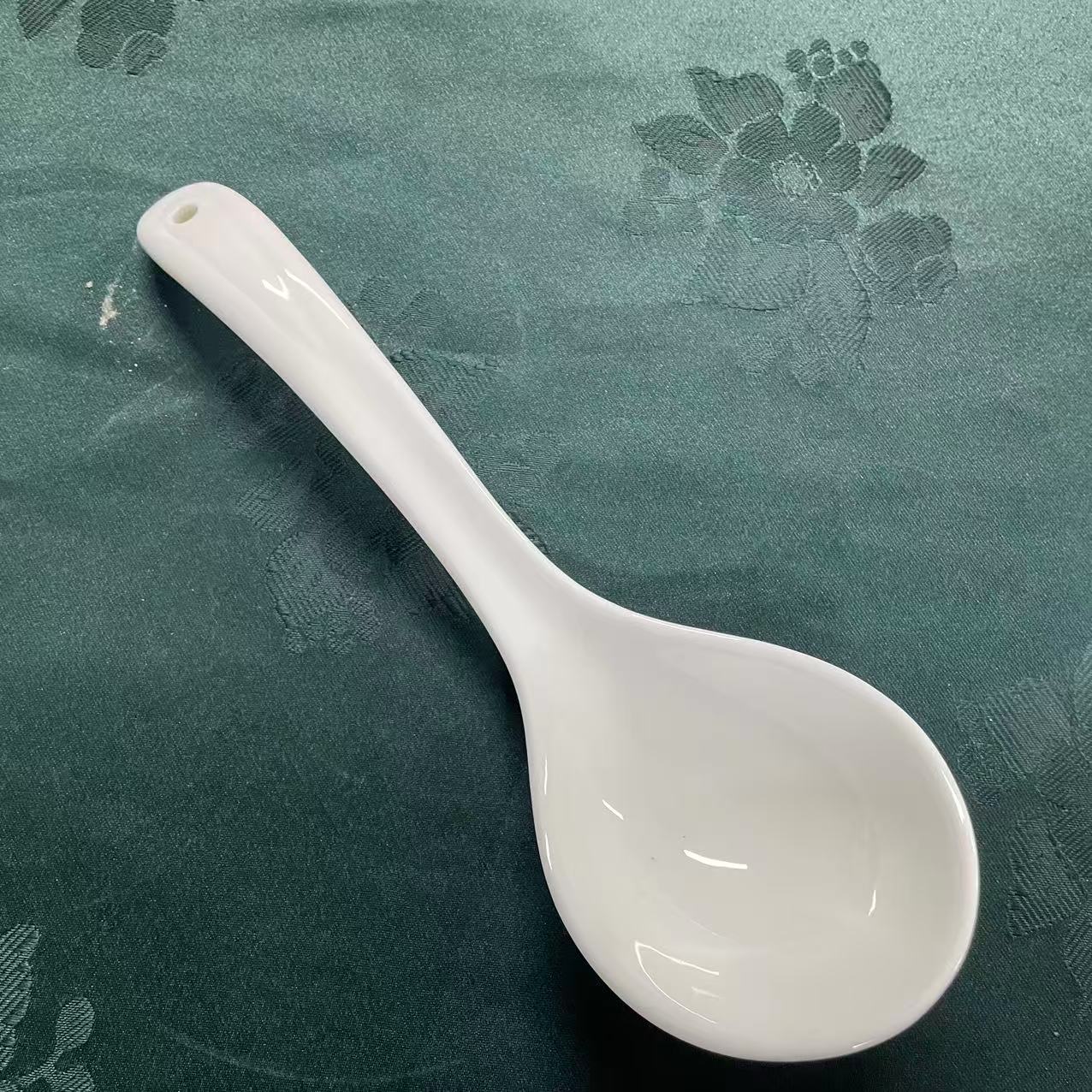 A710①】纯白大汤勺1只(长23.5厘米)唐山骨瓷家用餐具