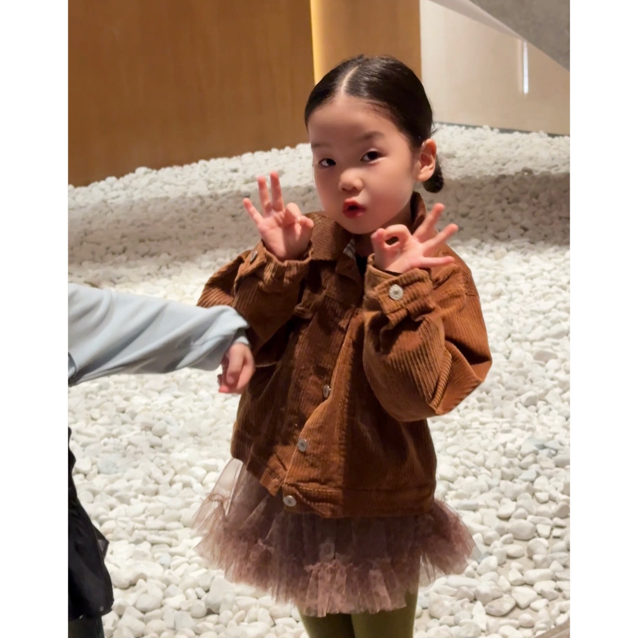KidsOnTheMoon灯芯绒洋气外套豹纹纱裙套装