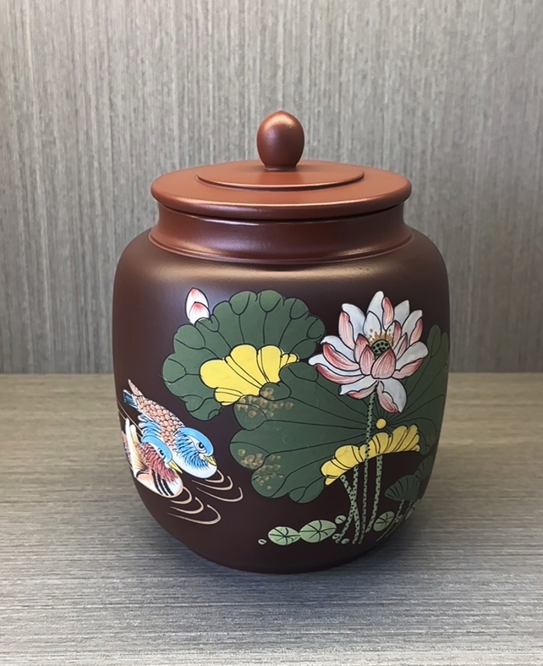 原矿老朱泥粉浆泥绘款高19 直径14 吸力罐