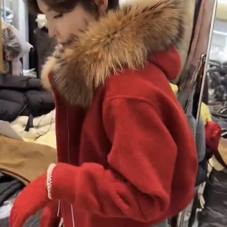 女小个子韩版宽松毛领白鸭绒冬季洋气显瘦保暖外套