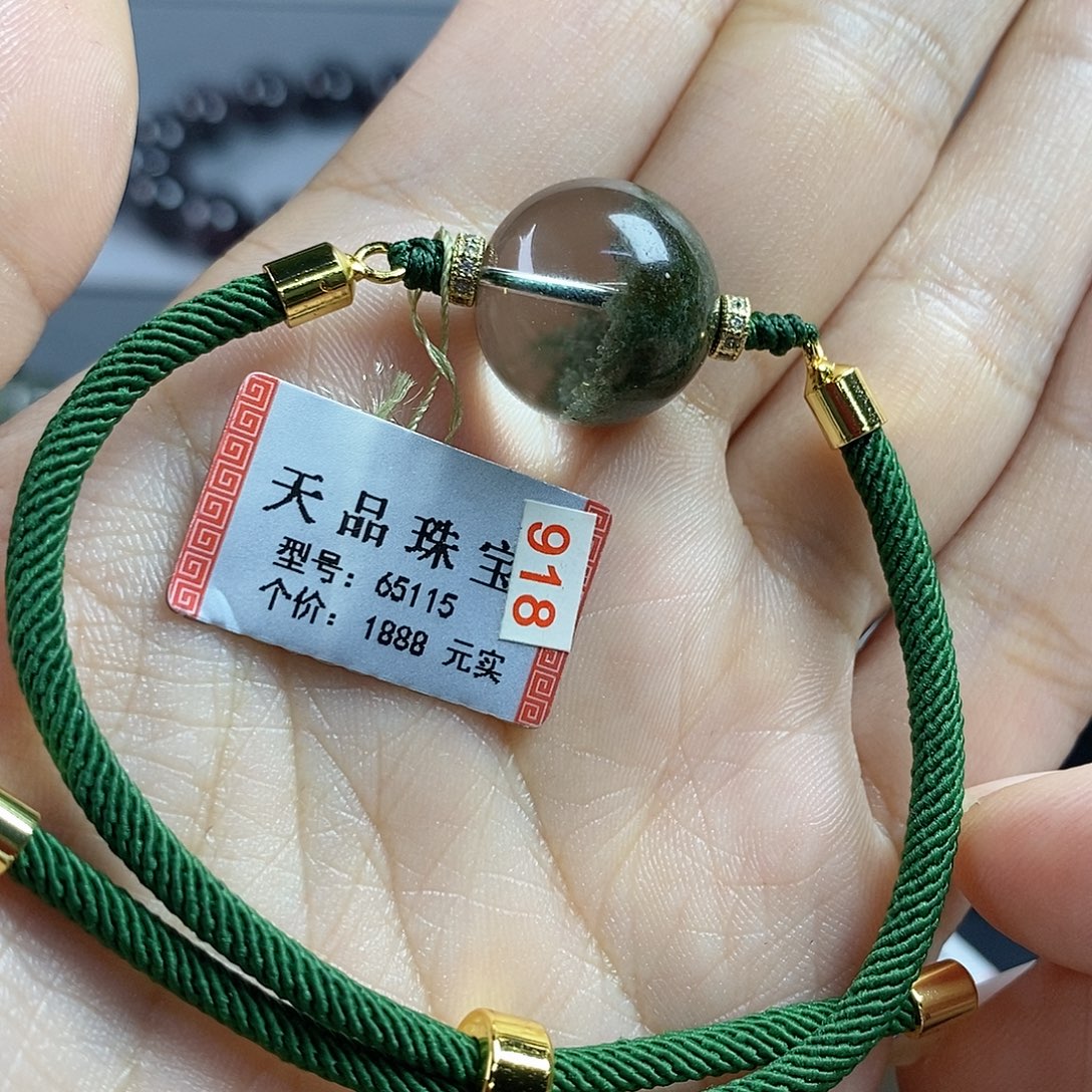 水晶未镶嵌手链绿幽灵65115