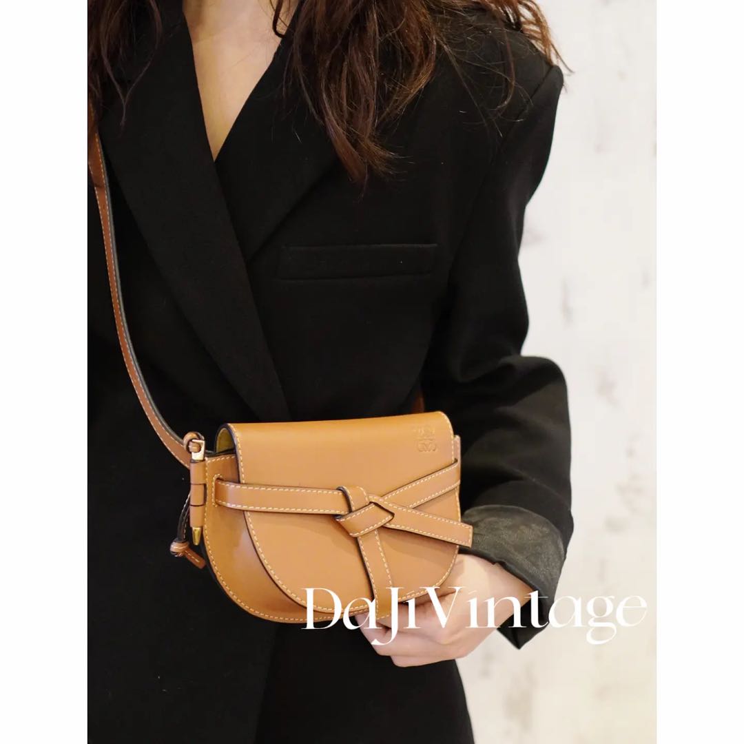 95新 LOEWE/罗意威 大吉中古/Loewe焦糖色gate腰包