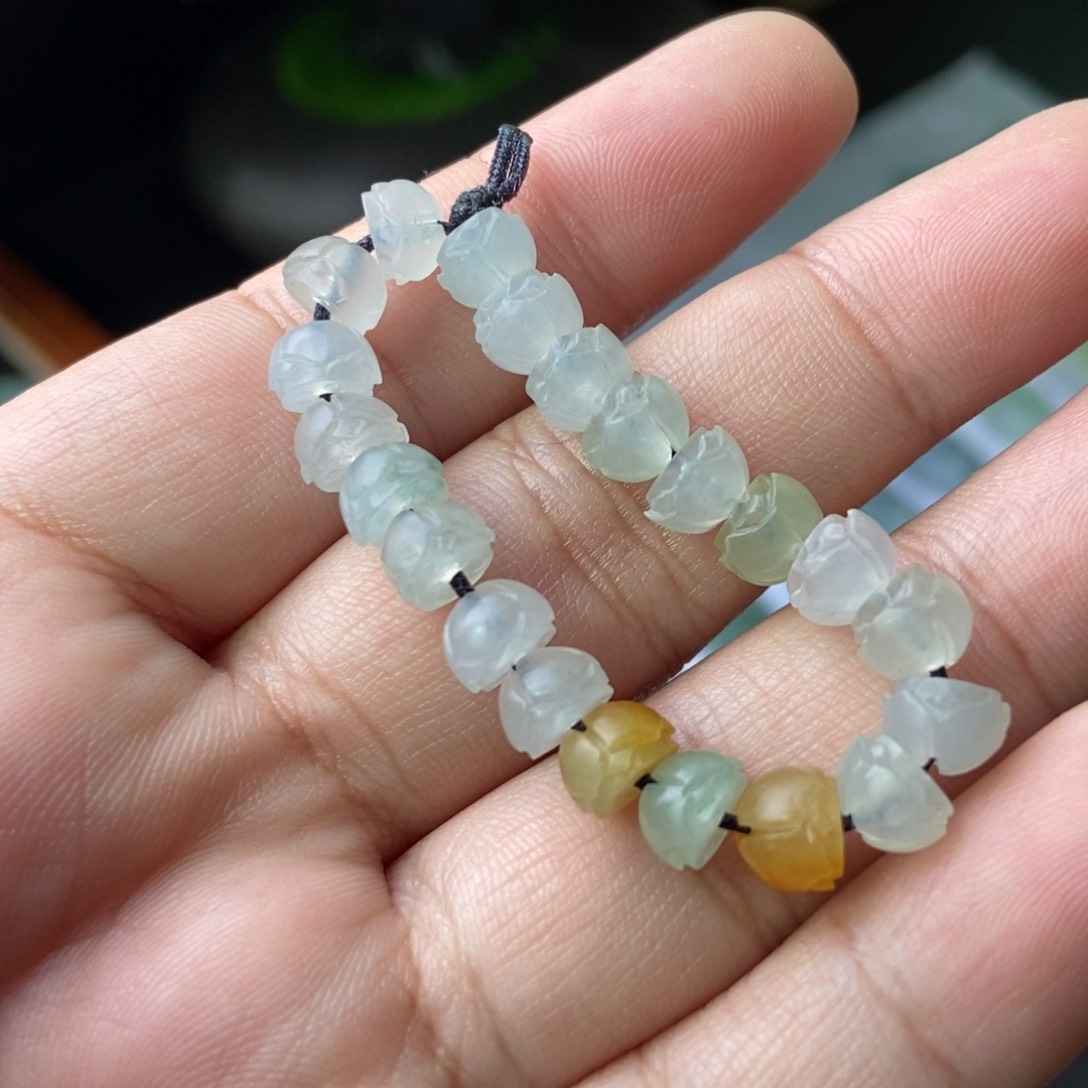 定制翡翠未镶嵌莲花珠