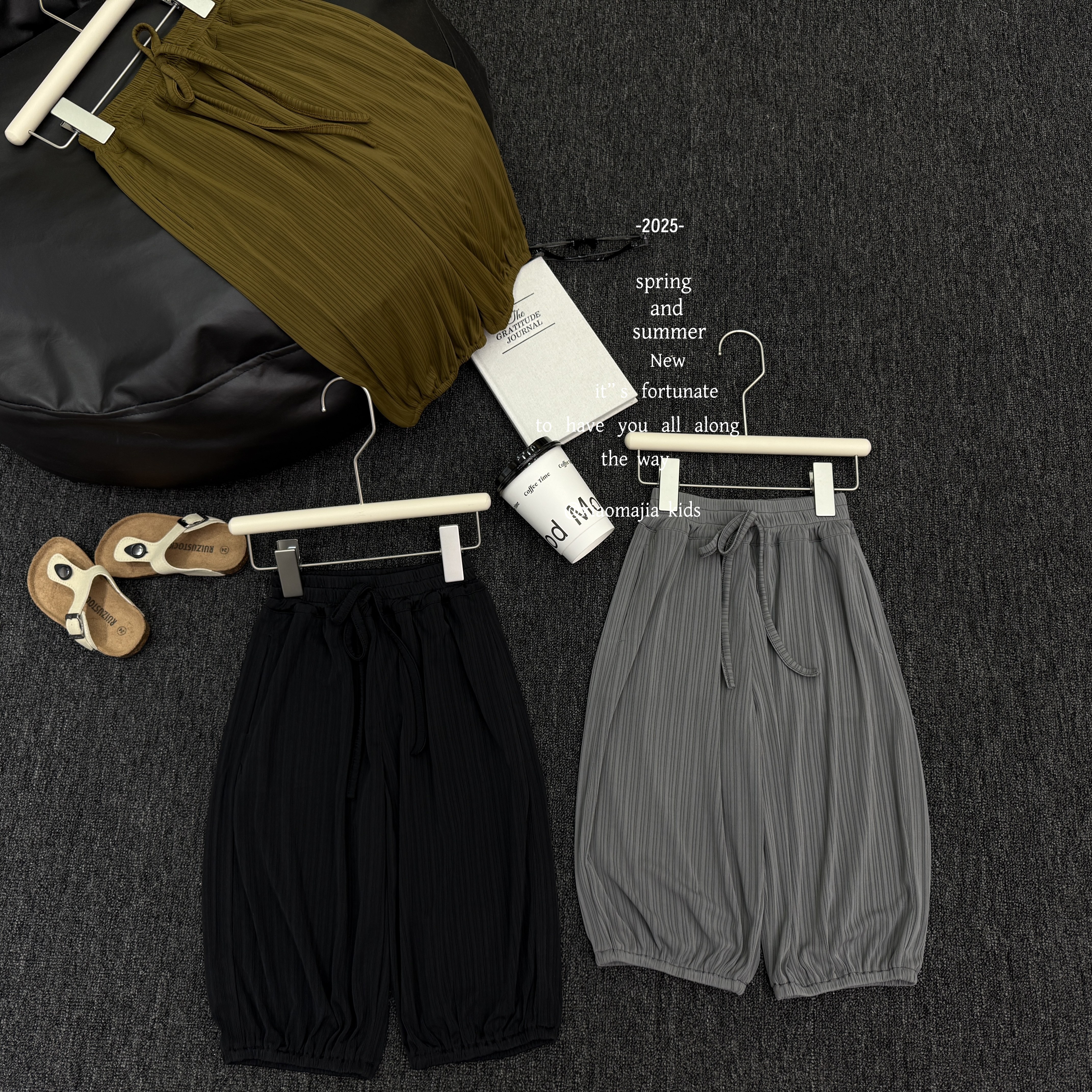 现货-儿童夏季冰感九分裤抖抖裤D-5667穿搭薄款防蚊裤宽松男女童