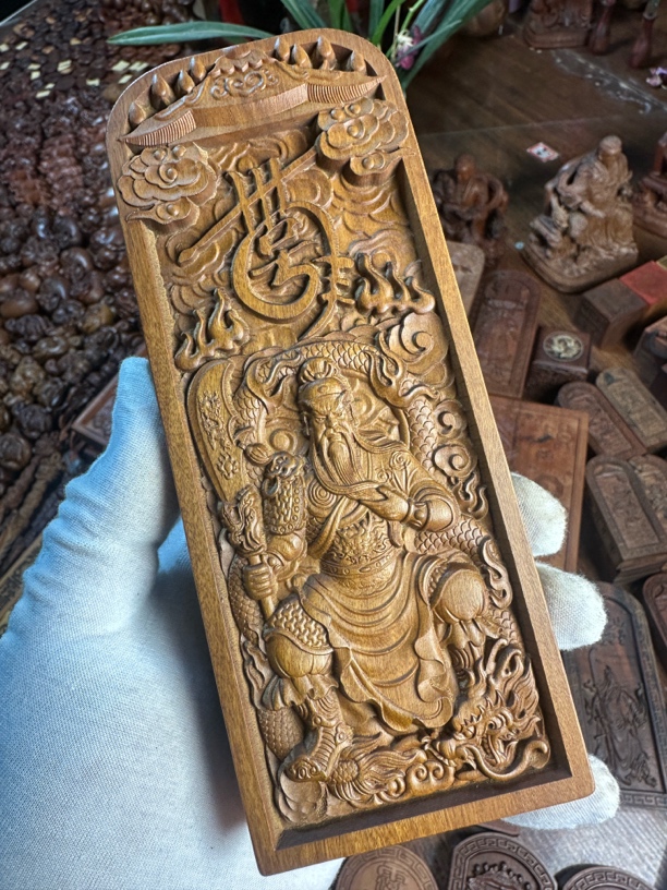 雷击枣木令牌关公家居摆件