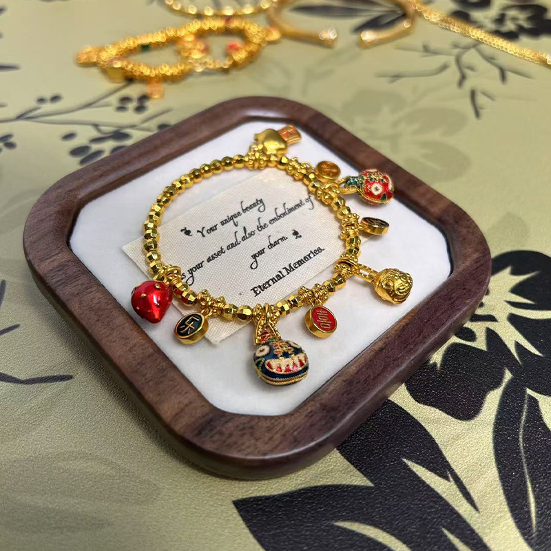 铜合金珐琅手链 TWINKLE·流光 新中式轻奢吞金兽招财手链时尚百搭