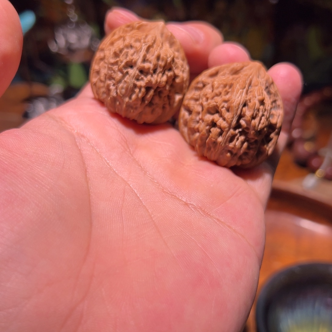 吊坠文玩核桃34全品手捻三角四座楼