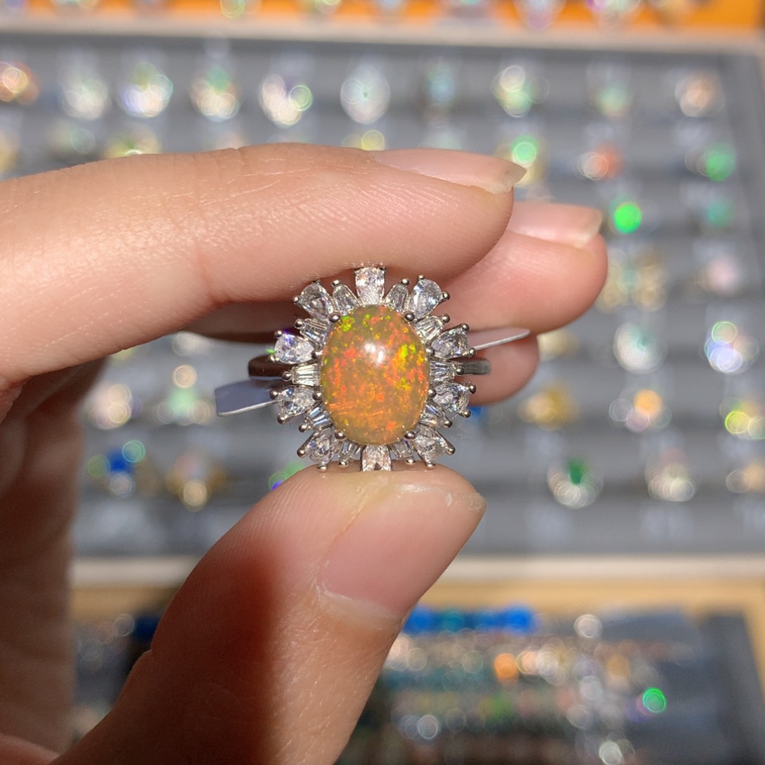 银S925镶嵌欧泊欧泊吊坠y