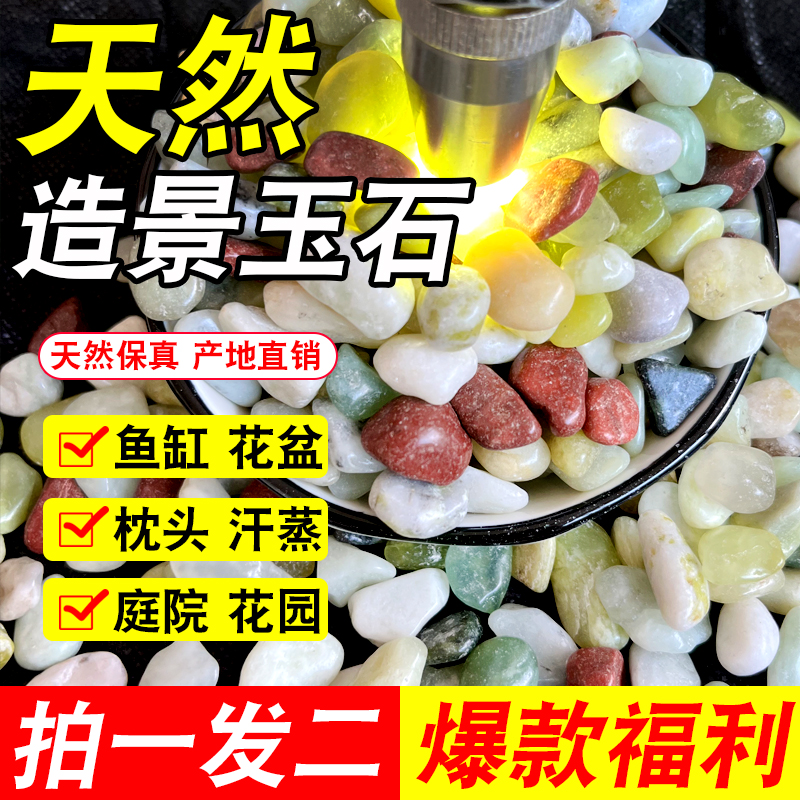 天然造景石【2cm左右混装】水培石鱼缸 花盆铺面 庭院造景 买一送一
