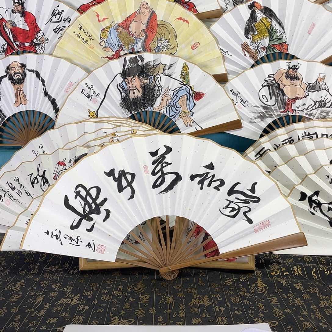 扇子南*竹手绘折扇一把